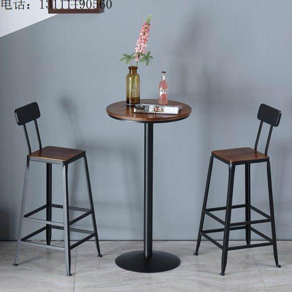 高脚小圆用桌椅实木组合阳台酒吧复古商家吧台休闲凳铁艺户外方形,商业/办公家具,商用休息区家具,淘宝优惠券,粉丝福利购,淘宝优惠卷