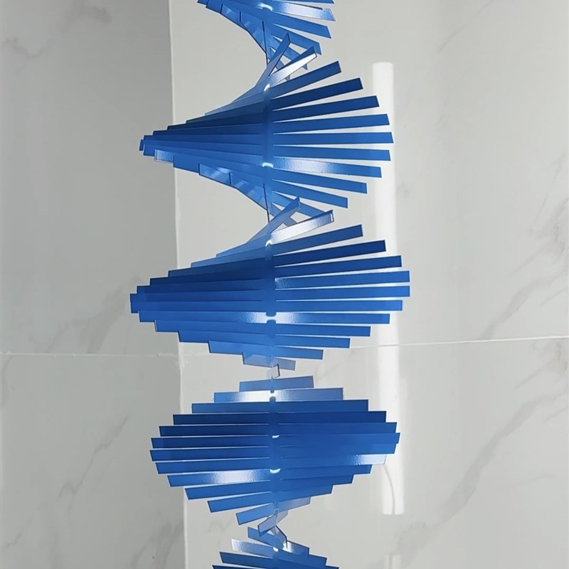 北欧3d风螺旋形旋转风铃立体挂件三d艺术L和旋不锈钢视觉挂饰风吹