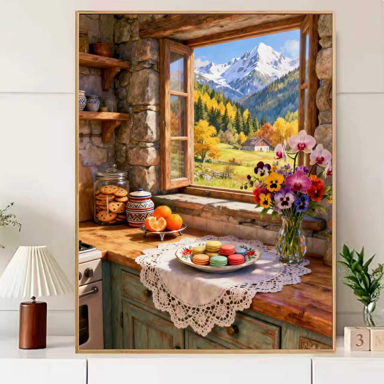 【花田错】5D钻石画满钻客厅窗外山过道背景墙手工装饰画贴钻