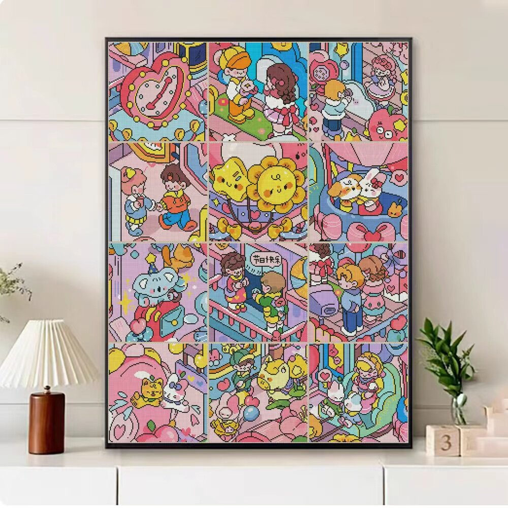 【花田错】粉邮系列钻石画满钻客厅卧室手工装饰画可爱卡通礼物