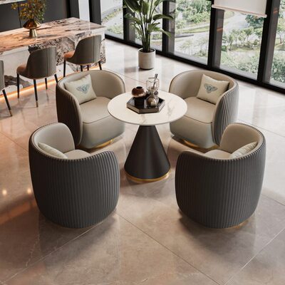 酒店大堂轻奢接待洽谈桌椅组合售楼处美容院办公室谈判桌会客沙发