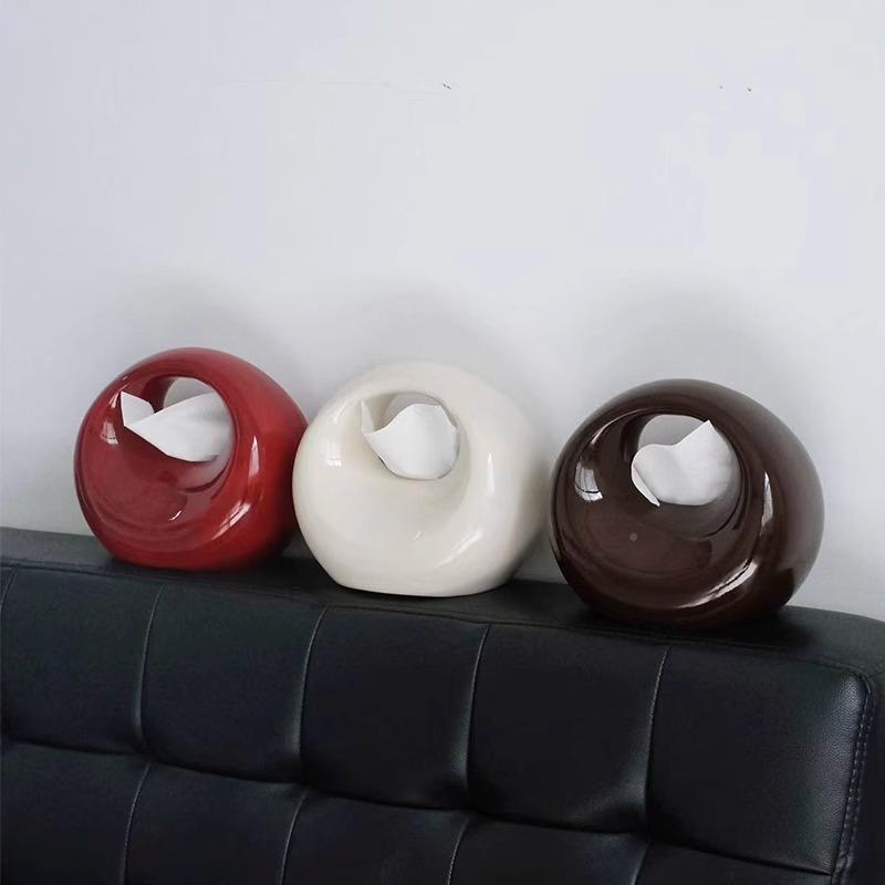 NA手LU那路艺术感树纸巾盒客厅玄关高档轻奢AJP创面意桌摆脂件提