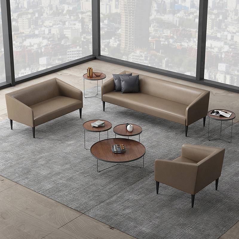 办公沙发现代简商务接待组洽谈区会客小约型办公室沙发茶几合套装