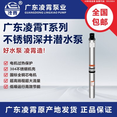 广东凌霄不锈钢深井泵380v三相潜水泵家用高扬程220v抽水机深井泵