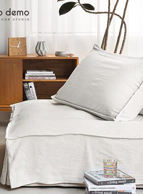 方块棉麻全包沙发巾四季通用盖布北欧风布艺豆腐块沙发套DecoDemo