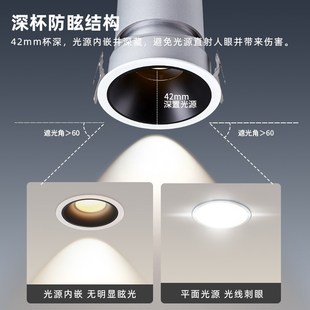 光源世家嵌入式客厅家用LED防眩光全光谱mm小山丘w洗墙灯