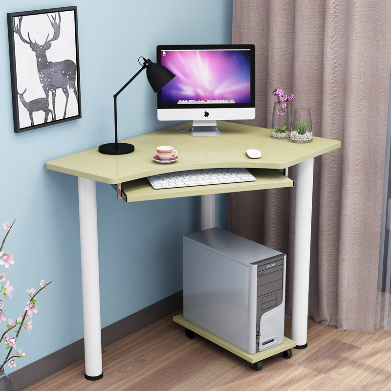 迷你家用墙角小户型转角电脑台式桌电视现代简约拐角弧形写字书桌