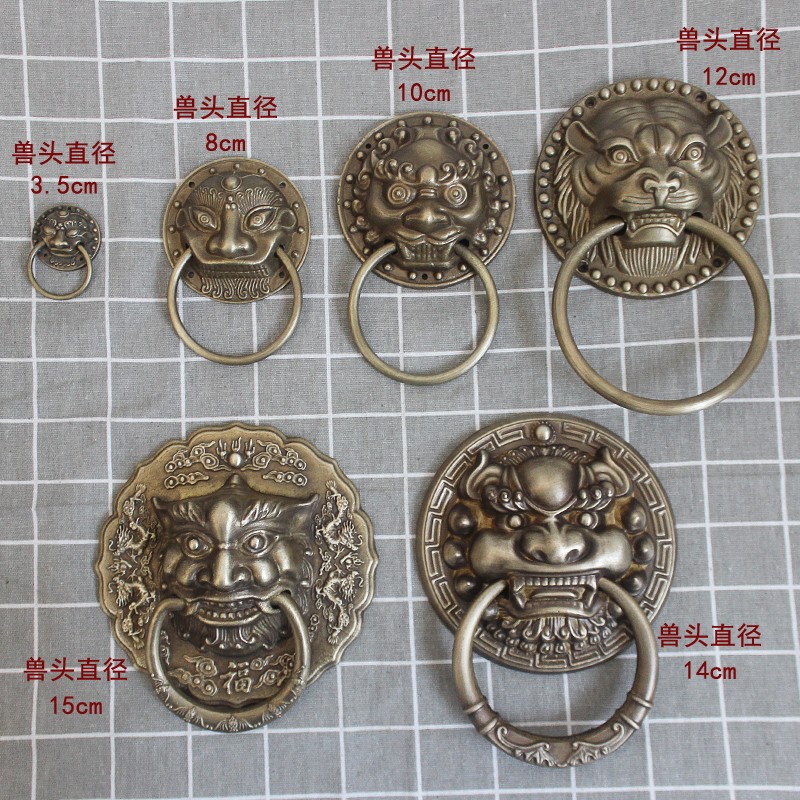 仿古大门拉手门环铜拉环古建古楼景区门装饰中式别墅院门门把手