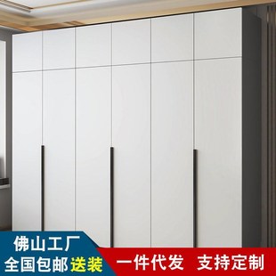 NF实木家用卧室现代颗粒板柜子八门大衣橱新款爆款