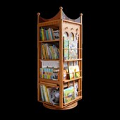 ZOOIL动物园之家王冠旋转书架度书柜实木转角置物儿童绘本架