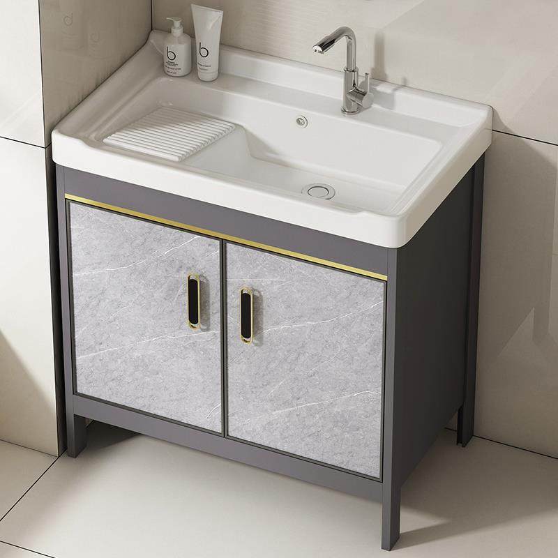 落地式洗衣柜浴室柜组合化妆室带搓衣板洗衣池洗漱台阳台洗手盆柜