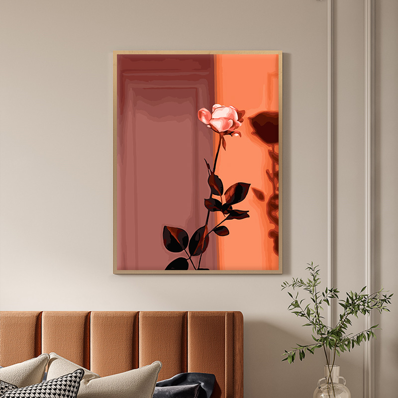 自油自画 数字油画diy卧室手绘手工填充填色解压花卉油彩画 花影