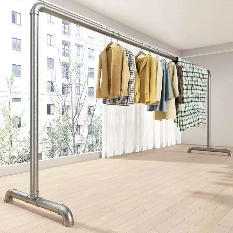 钢管晾衣架落地卧室晾衣杆户外家用阳台挂衣服简易晒被凉衣架水管
