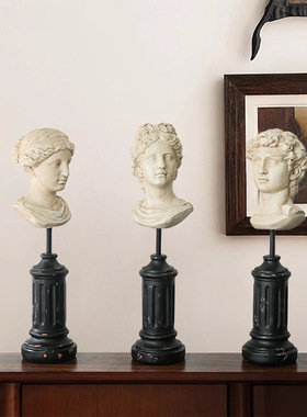 北欧复古树脂工艺半身人像雕塑摆件家居客厅玄关酒柜上艺术装饰品