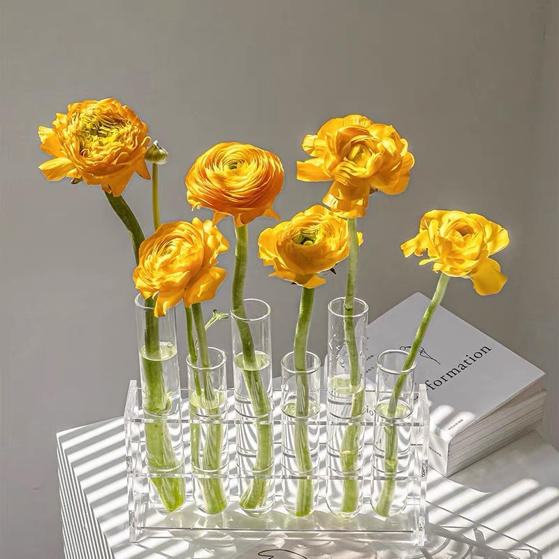 包邮玻璃试管花架摆件网红插花亚克力水培绿植鲜花高级感透明