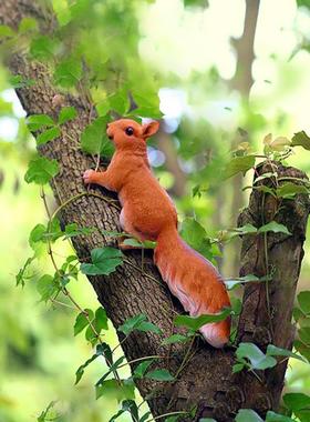 树上点缀幼儿园装饰庭院户外公园林景观雕塑彷真动物创意松鼠摆件