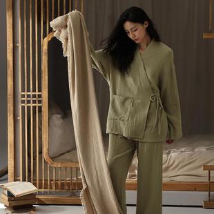 女士睡衣棉纱中式 2025新款 汉服短袍国风可外穿全棉家居服秋a高品