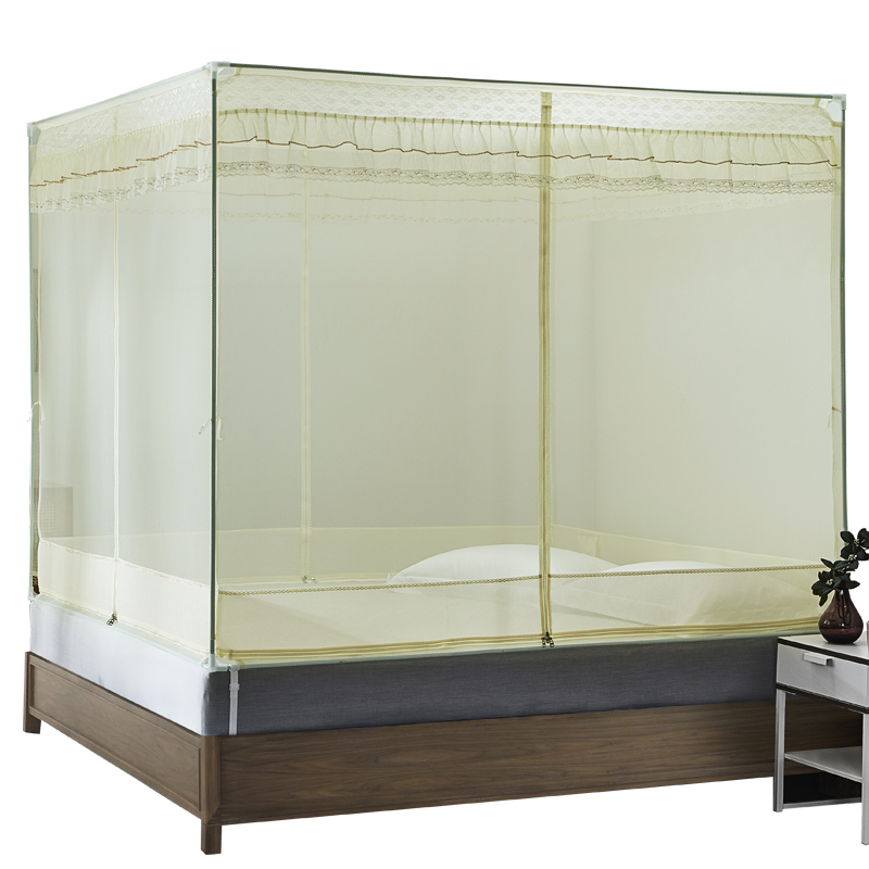 新款家用蚊帐蒙古包免安装1.5米1.8m床儿童防摔支架固定方便拆洗