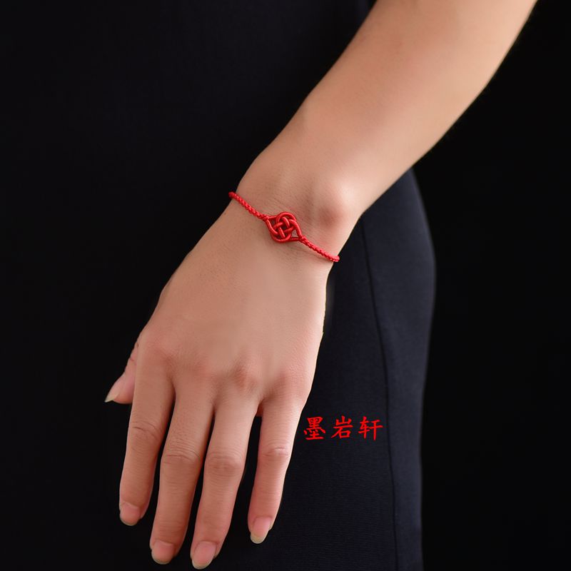 红绳脚链女简约脚链好运结招桃花旺事业手工编织情侣脚绳男款情侣