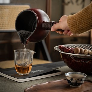 围炉煮茶烤奶罐古法煮茶壶家用土陶罐罐奶茶陶壶可干烧茶壶电陶炉