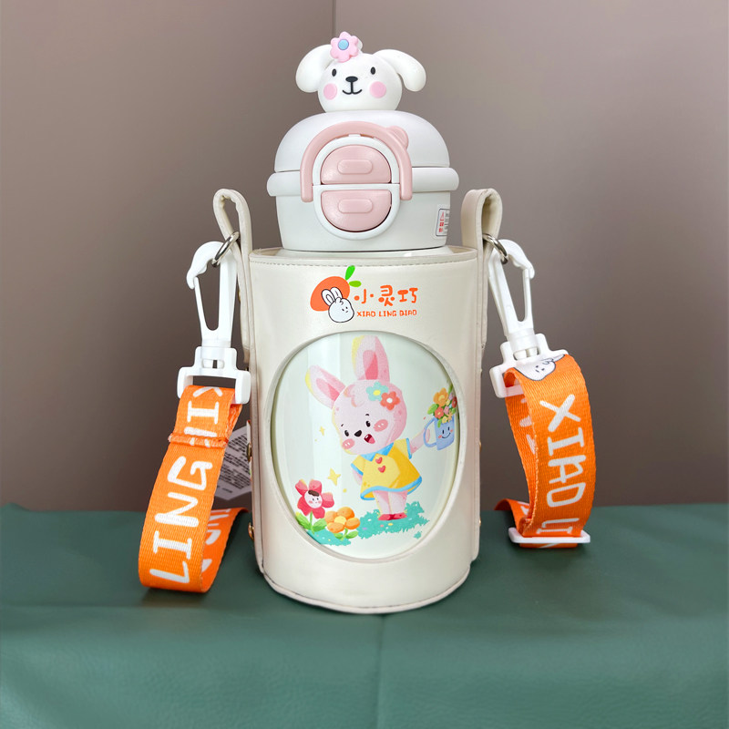 小灵巧兔兔可爱卡通水杯儿童保温杯幼儿园1到3岁男女孩夏上学专用