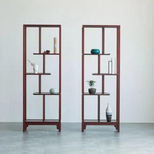 赞比亚血檀博古架实木明清红木多宝阁家具茶叶茶室展示加柜置物架