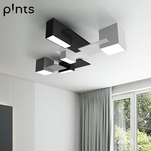 客厅大灯现代简约大气创意个性灯具套餐黑白极简风led卧室吸顶灯