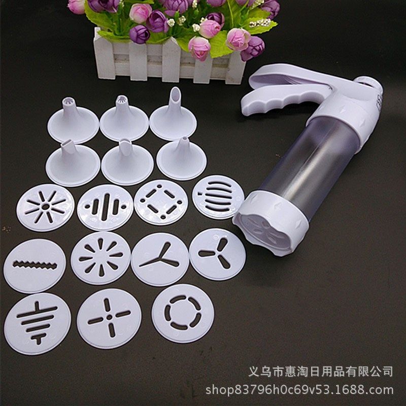 曲奇饼干模具 12花片+6奶油裱花嘴 裱花枪 烘焙工具曲奇饼干机,厨房/烹饪用具,裱花嘴/裱花枪/裱花袋,淘宝优惠券,粉丝福利购,淘宝优惠卷