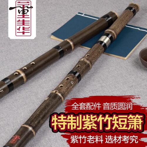 董生华紫竹短箫专业洞箫初学古朴竹萧F调G调乐器一节/两节素箫