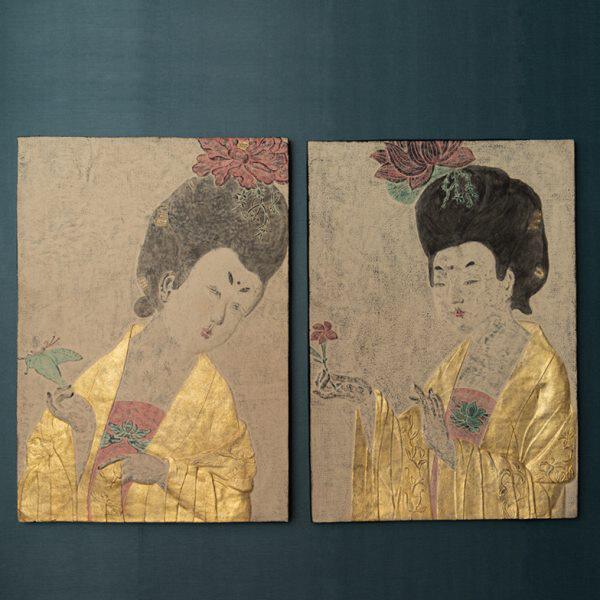 壁挂仕女图挂画人物古典餐厅中式壁画饭店墙面装饰画古代美女挂画