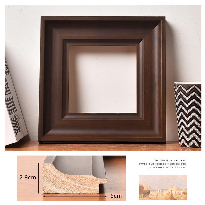 复古实木宽边画框空框定制装裱数字油画框水彩外框方形相框架挂墙