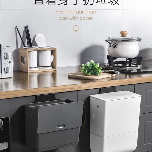 厨房橱柜门挂式垃圾桶大号专用家用桌面塑料收纳壁挂垃圾篓拉圾桶