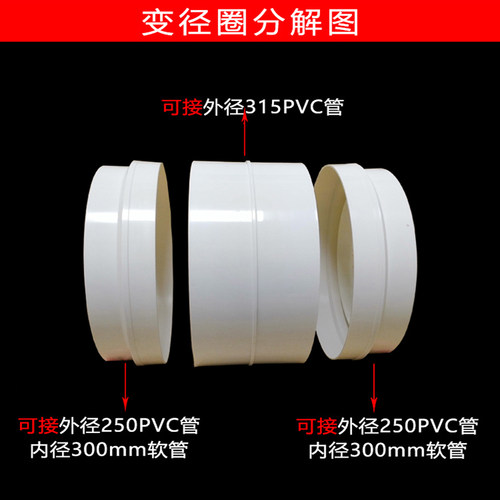 315pvc止回阀烟道厨房专用饭店餐厅大排量油烟机250管道止逆阀200