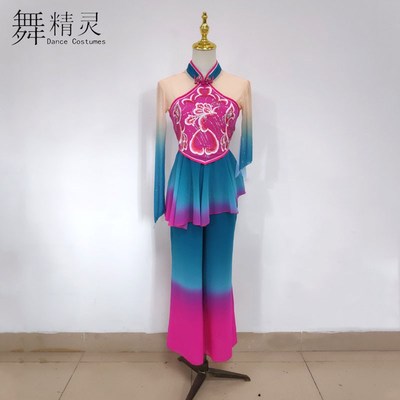 胶州秧歌舞蹈服说兰花演出服珊瑚颂民间扇子舞安徽花鼓灯表演艺考