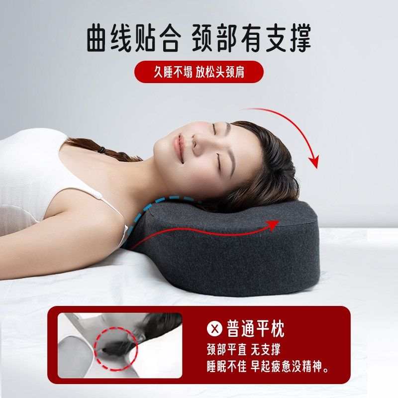 人体工学护颈枕侧睡不压脸耳防法令纹打呼噜专用助睡眠记忆棉枕头