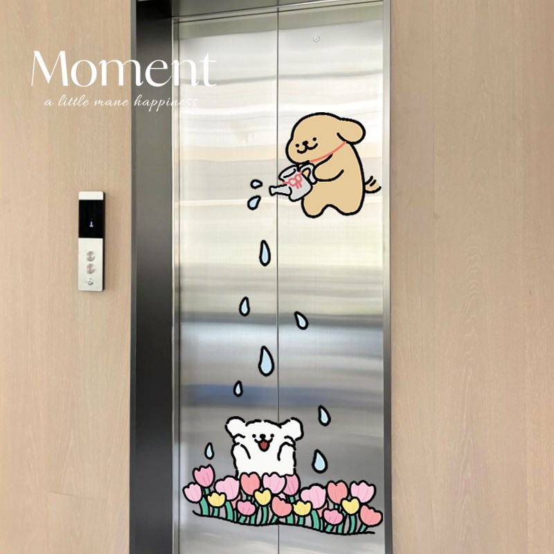 春日来信新家氛围感好物电梯门贴纸高级感电梯入户门口装饰贴画