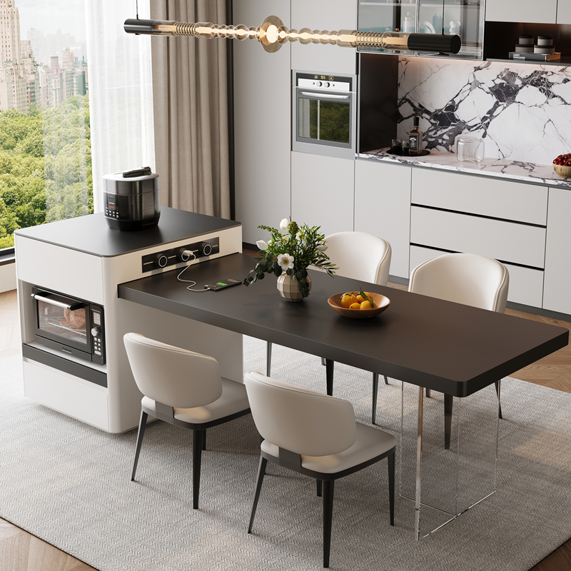 华意空间岩板岛台餐桌一