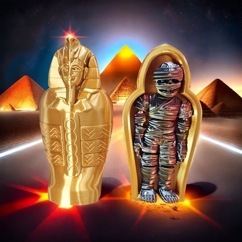 埃及法老金棺3D打印木乃伊摆件