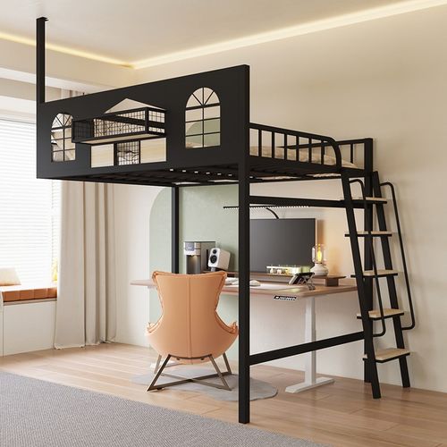新款多功能高架床高低床铁吊床省空间铁艺床小户型现代简约儿童床