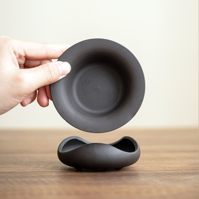 紫砂全瓷一体茶漏泡茶茶滤公道杯过滤网滤茶托喝茶漏斗茶具配件