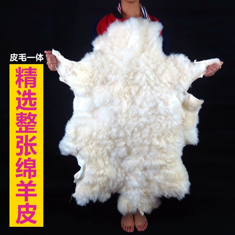 整张羊皮毛沙发垫纯羊毛毯子地毯皮毛一体坐垫床边褥子飘窗羊毛垫