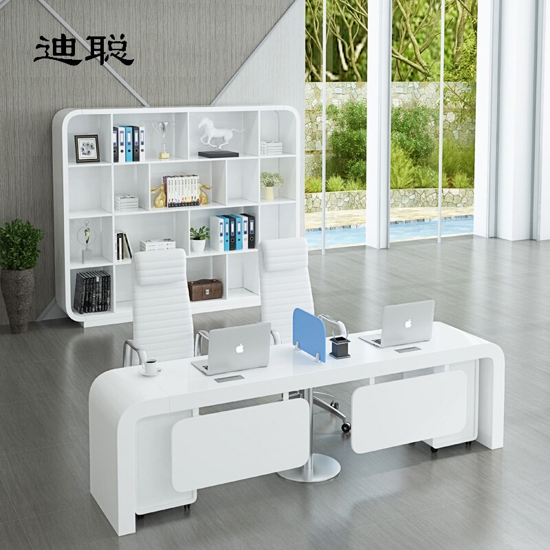 迪聪烤漆员工桌职员桌屏风工作位4/6人办公桌办公室电脑桌椅组合