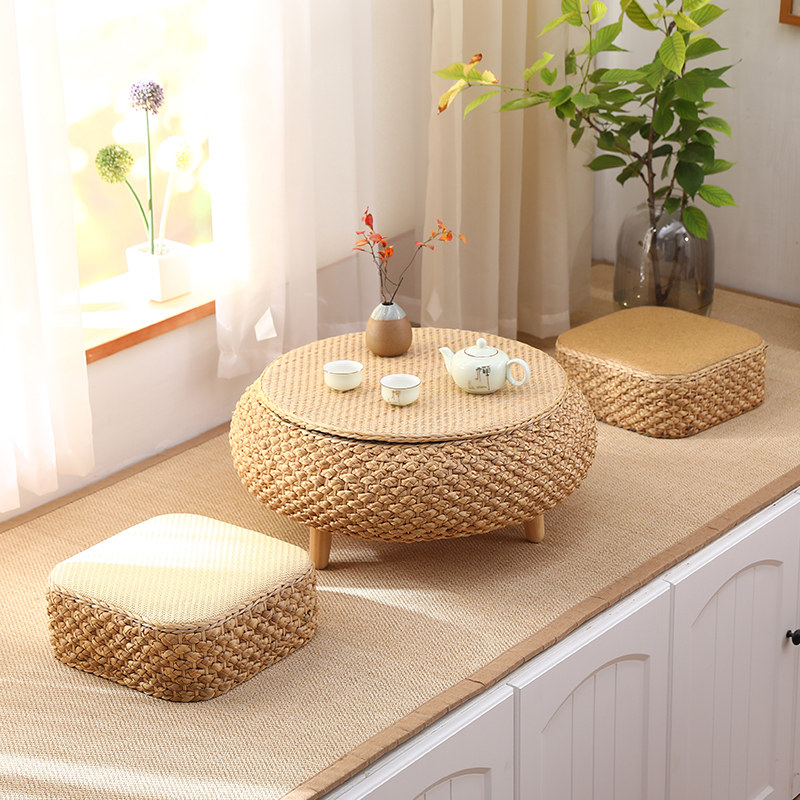 日式藤编矮桌榻榻米茶几迷你收纳小桌子炕桌阳台茶桌电脑圆书桌,住宅家具,炕几/飘窗几,淘宝优惠券,粉丝福利购,淘宝优惠卷