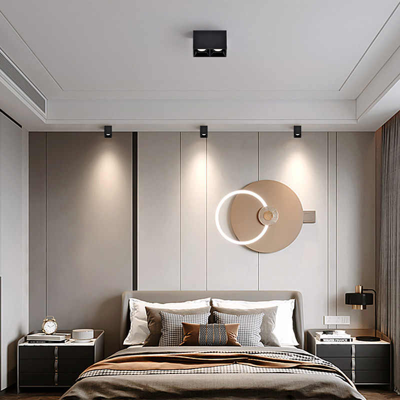 led防眩明装射灯客厅无主灯卧室过道吸顶式方形双头斗胆灯盒子灯,家装灯饰光源,明装射灯,淘宝优惠券,粉丝福利购,淘宝优惠卷