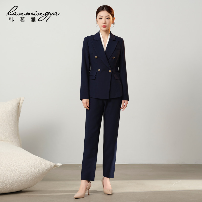韩茗雅职业西装套装女春秋季高级感小个子西服外套公务员面试正装