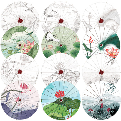 空白油纸伞diy 儿童幼儿园手工制作材料绘画画小雨伞手绘古风道具