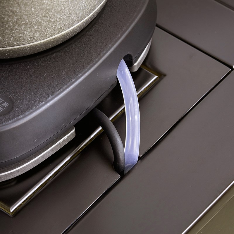 茶水柜单壶烧水下置桶装水茶吧推拉茶几实木可移动茶几中古风边几