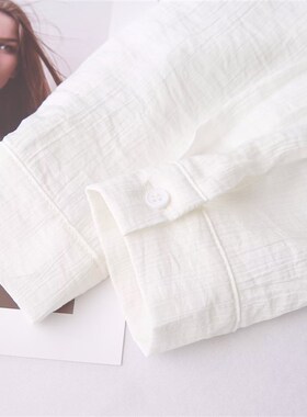 白色防晒衬衫女春夏2024新款高级感洋气长袖空调衫大码宽松上衣