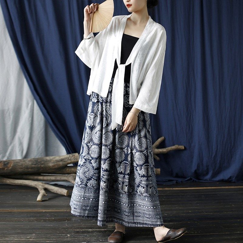 白如墨 宋制改良汉服系带丝麻提花开衫中国风防晒小罩衫外套女夏,女装/女士精品,短外套,淘宝优惠券,粉丝福利购,淘宝优惠卷