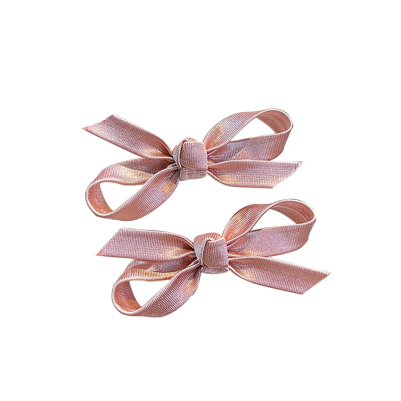 儿童洋气蝴蝶结发饰夹简约珠光织带发卡头饰女童刘海碎发边夹百搭